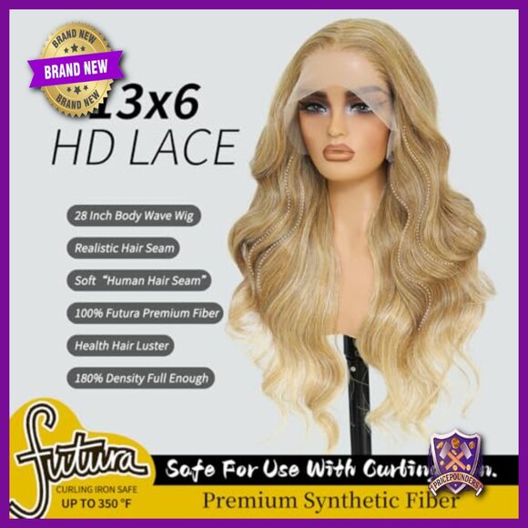 13x6 HD Lace Front Synthetic Wig 28 Inch Body Wave Pre Plucked